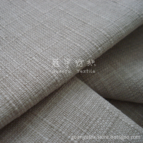 Polyester Linen Fabric with Knitted Back